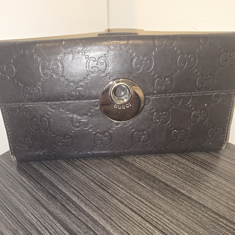 Gucci Black Embossed Clutch